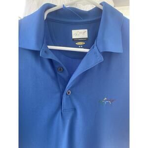 Greg Norman Polo short sleeve shirt Sz M  blue Play Dry casual active collared